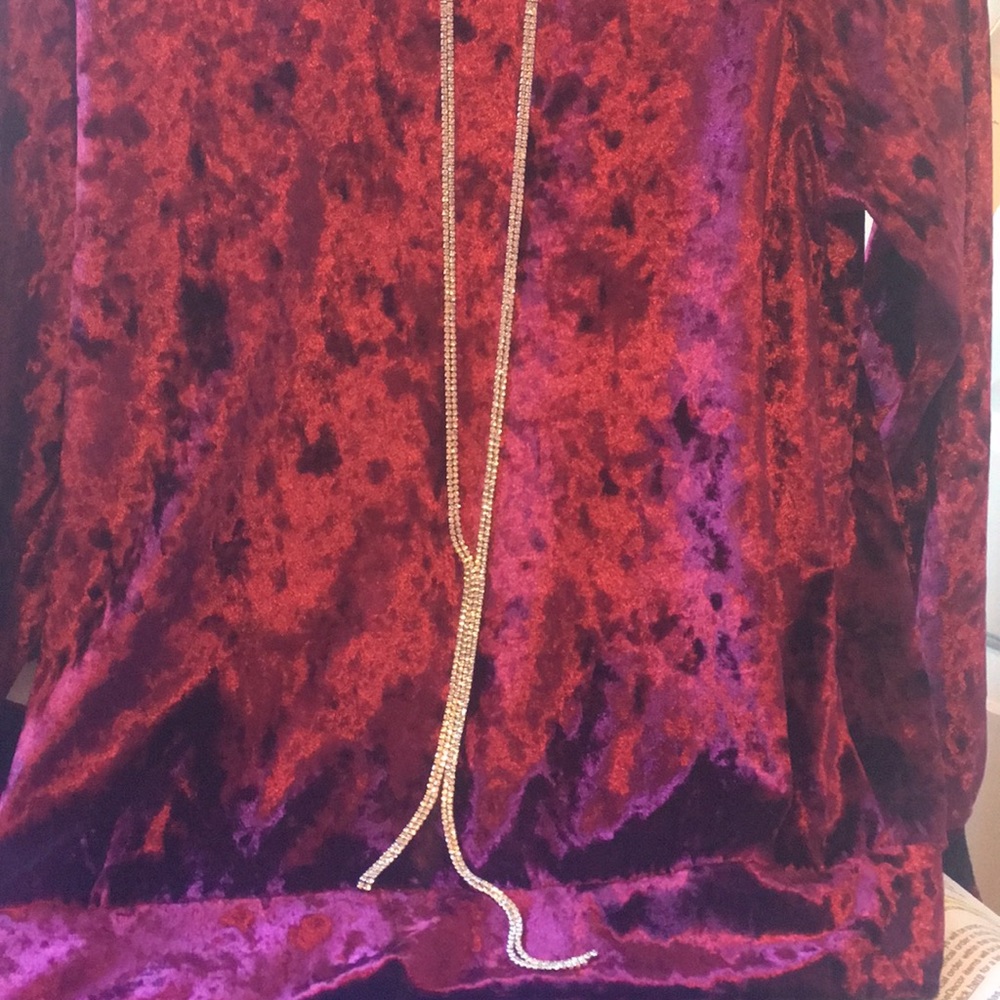 NWT Full Rhinestone Lariat Necklace